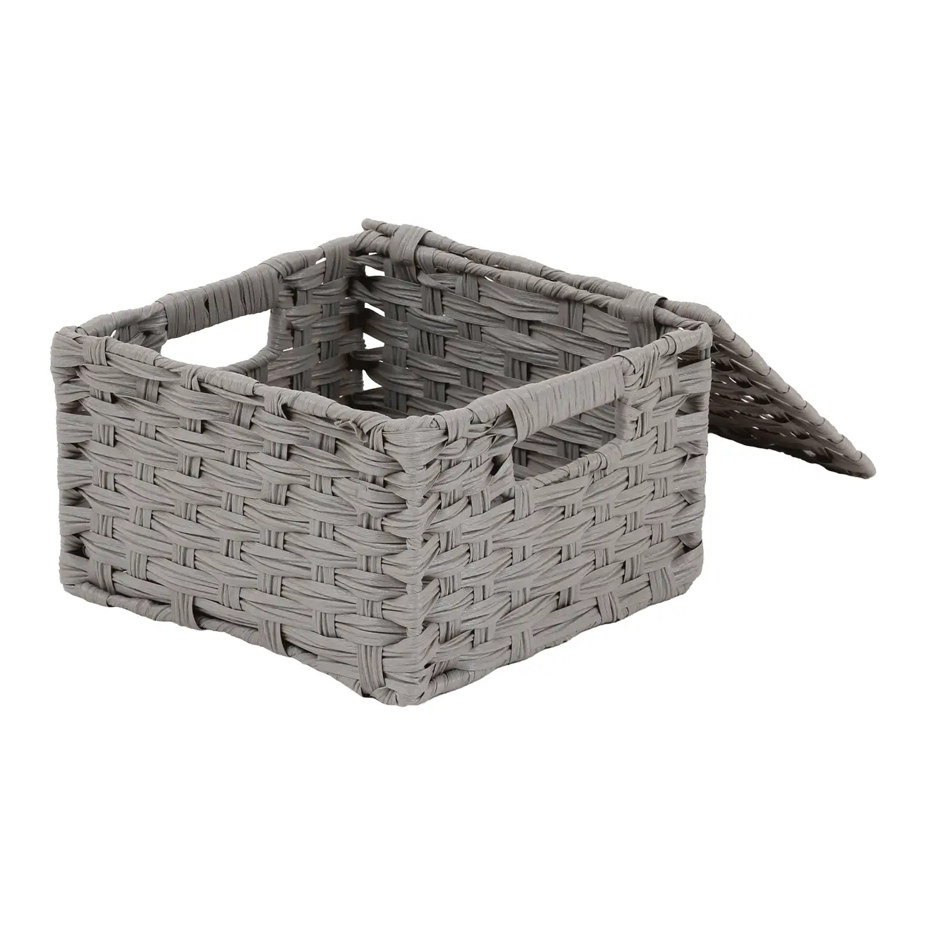 CESTO DOBRÁVEL 24 CM X 24 CM X 15 CM NID - CINZA PROVENCE - Foto 4