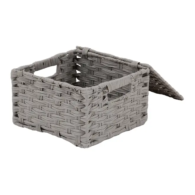 CESTO DOBRÁVEL 24 CM X 24 CM X 15 CM NID - CINZA PROVENCE - Foto 4