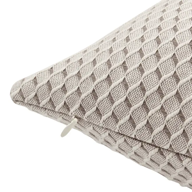 CAPA ALMOFADA 43 CM X 43 CM HÉRAULT - BEGE/CINZA - Foto 4