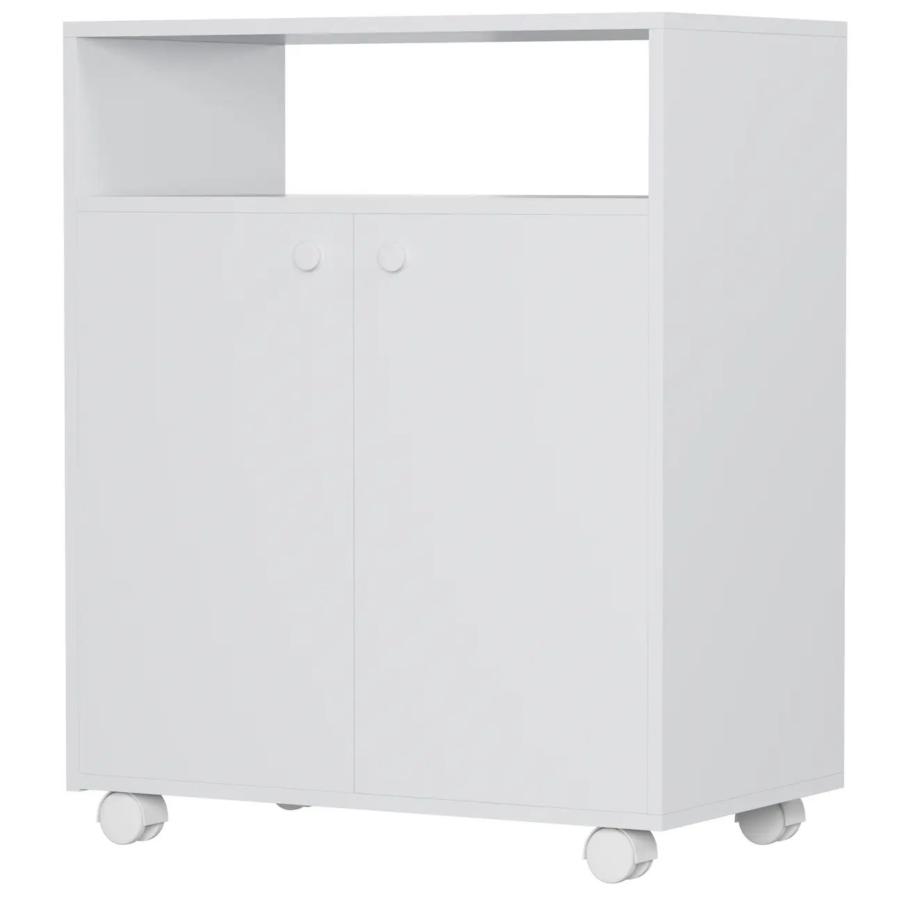 ARMÁRIO PARA LAVANDERIA BAIXO 2 PORTAS COM RODÍZIOS ALL WEEK - BRANCO - Foto 2