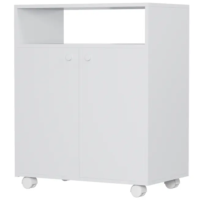 ARMÁRIO PARA LAVANDERIA BAIXO 2 PORTAS COM RODÍZIOS ALL WEEK - BRANCO - Foto 2