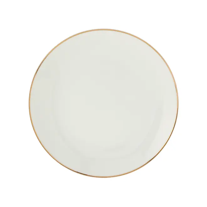PRATO PARA SOBREMESA AURUM - BRANCO/OURO - Foto 1