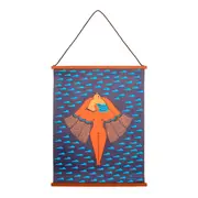 FLÂMULA 37 CM X 47 CM MULHER PÁSSARO - AZUL/MULTICOR - Foto 1