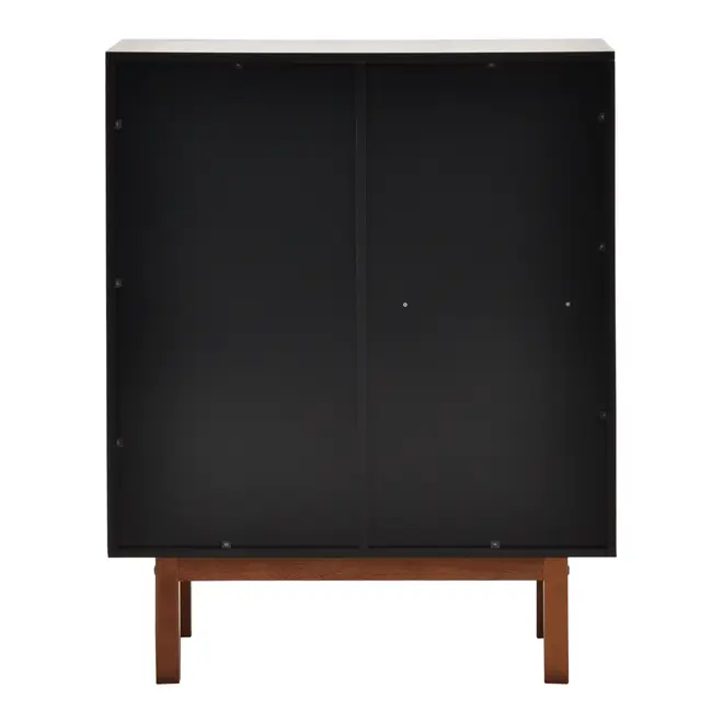 BUFFET 2 PORTAS 80 CM X 40 CM POINT - PRETO/NOZES - Foto 9
