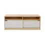 RACK 2 PORTAS DE CORRER 1,35 M X 39 CM WINK - NATURAL WASHED/BRANCO - Foto 1