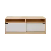 RACK 2 PORTAS DE CORRER 1,35 M X 39 CM WINK - NATURAL WASHED/BRANCO - Foto 1