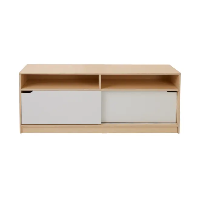 RACK 2 PORTAS DE CORRER 1,35 M X 39 CM WINK - NATURAL WASHED/BRANCO - Foto 1