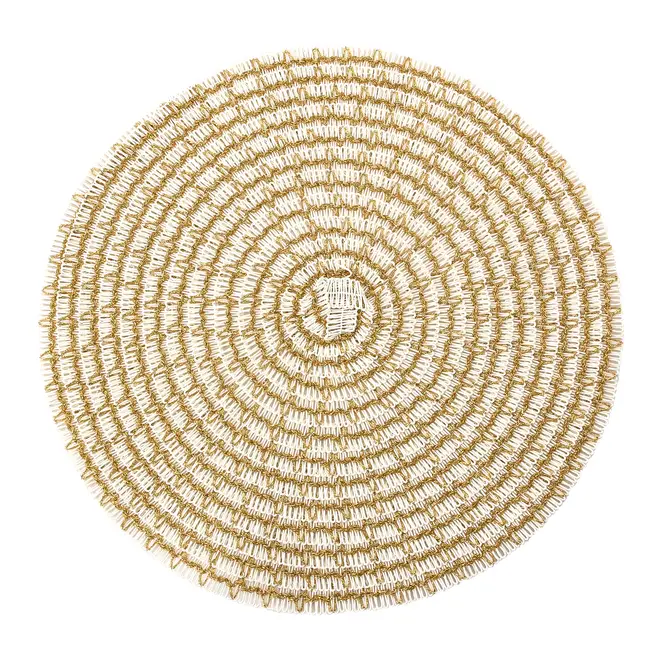 LUGAR AMERICANO 38 CM GLAMOROUS - BRANCO/DOURADO - Foto 1