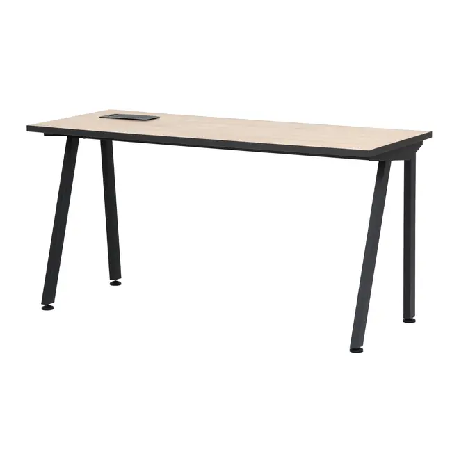 MESA 1,50 M X 60 CM COM CAIXA PARA CONECTIVIDADE ALETA - KONKRET/OAK TAMMI - Foto 2
