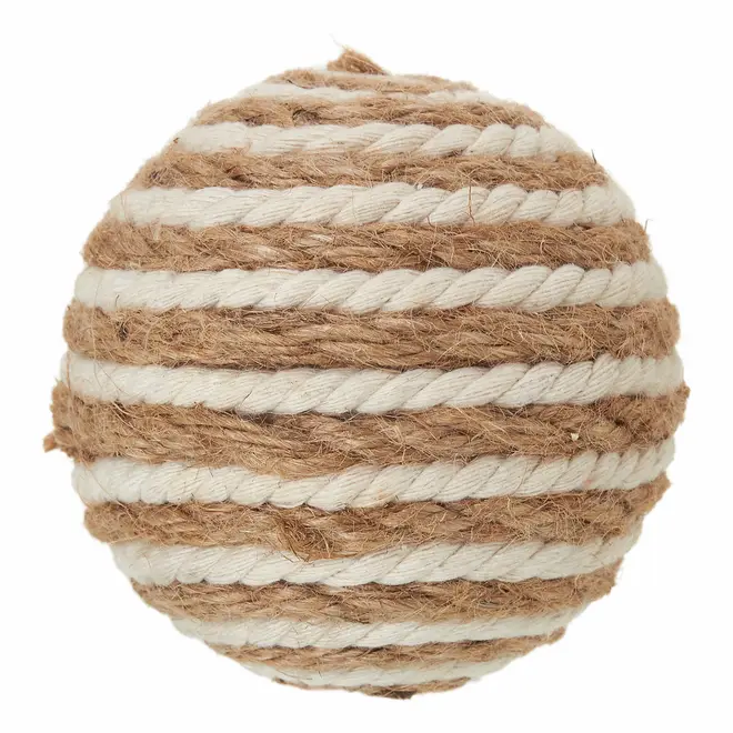 BOLA DECORATIVA 9 CM MELINDI - FIBRA CLARA/FIBRA CASTANHA - Foto 1