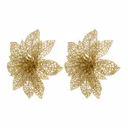 PRENDEDOR FLOR 14 CM FINE FESTIVITY C/2 - OURO - Foto 1