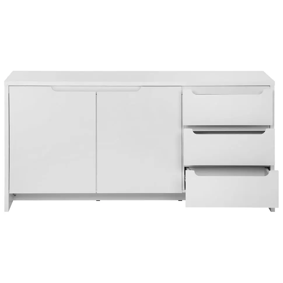 BUFFET 2 PORTAS/3 GAVETAS 1,60 M X 46 CM INDOOR - BRANCO/BRANCO - Foto 9
