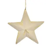 PINGENTE ESTRELA PINCELADA 11 CM NATAL ASTRAL - CREAM/DOURADO - Foto 1