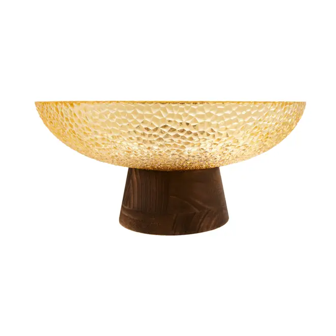 CENTRO DE MESA 25 CM KEATON - AMARELO HANBAR/NOZES - Foto 3