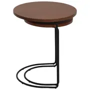 MESA LATERAL CONJUNTO COM 2 PEÇAS LOOP - PRETO/NOZES - Foto 1