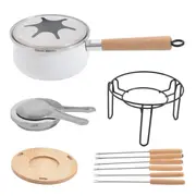 KIT PARA FONDUE COM 11 PEÇAS FALKEN - BRANCO/PINUS NATURAL - Foto 2