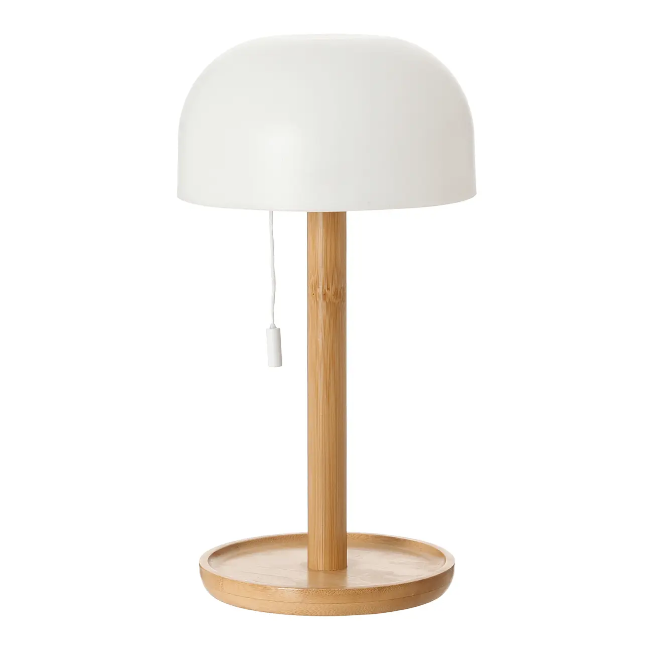 LUMINÁRIA DE MESA LED RECARREGÁVEL STELLA - BAMBU/BRANCO - Foto 1