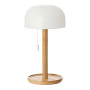 LUMINÁRIA DE MESA LED RECARREGÁVEL STELLA - BAMBU/BRANCO - Foto 1