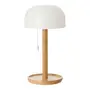 LUMINÁRIA DE MESA LED RECARREGÁVEL STELLA - BAMBU/BRANCO - Foto 1