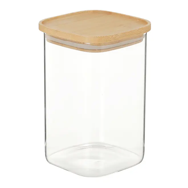 POTE 1,1 L BAMBOO BORUS QUADRADO - INCOLOR/BAMBU - Foto 2