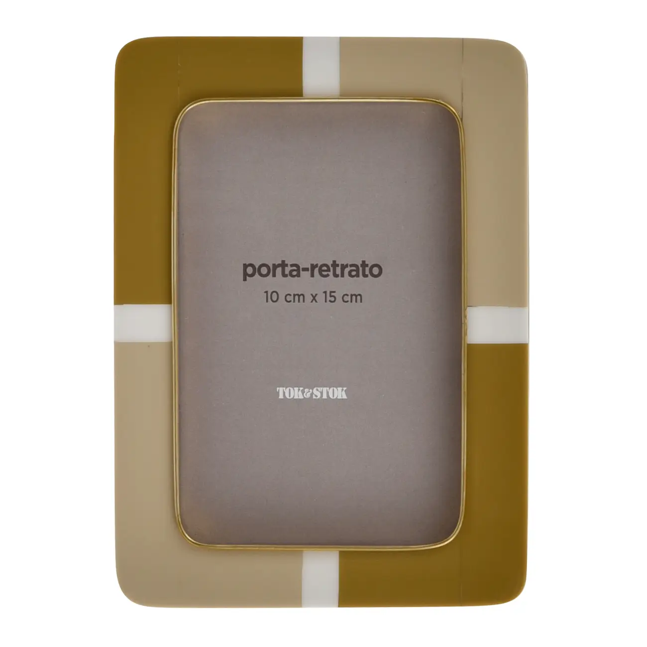 PORTA-RETRATO 10 CM X 15 CM COURT - DOURADO/CREAM - Foto 1