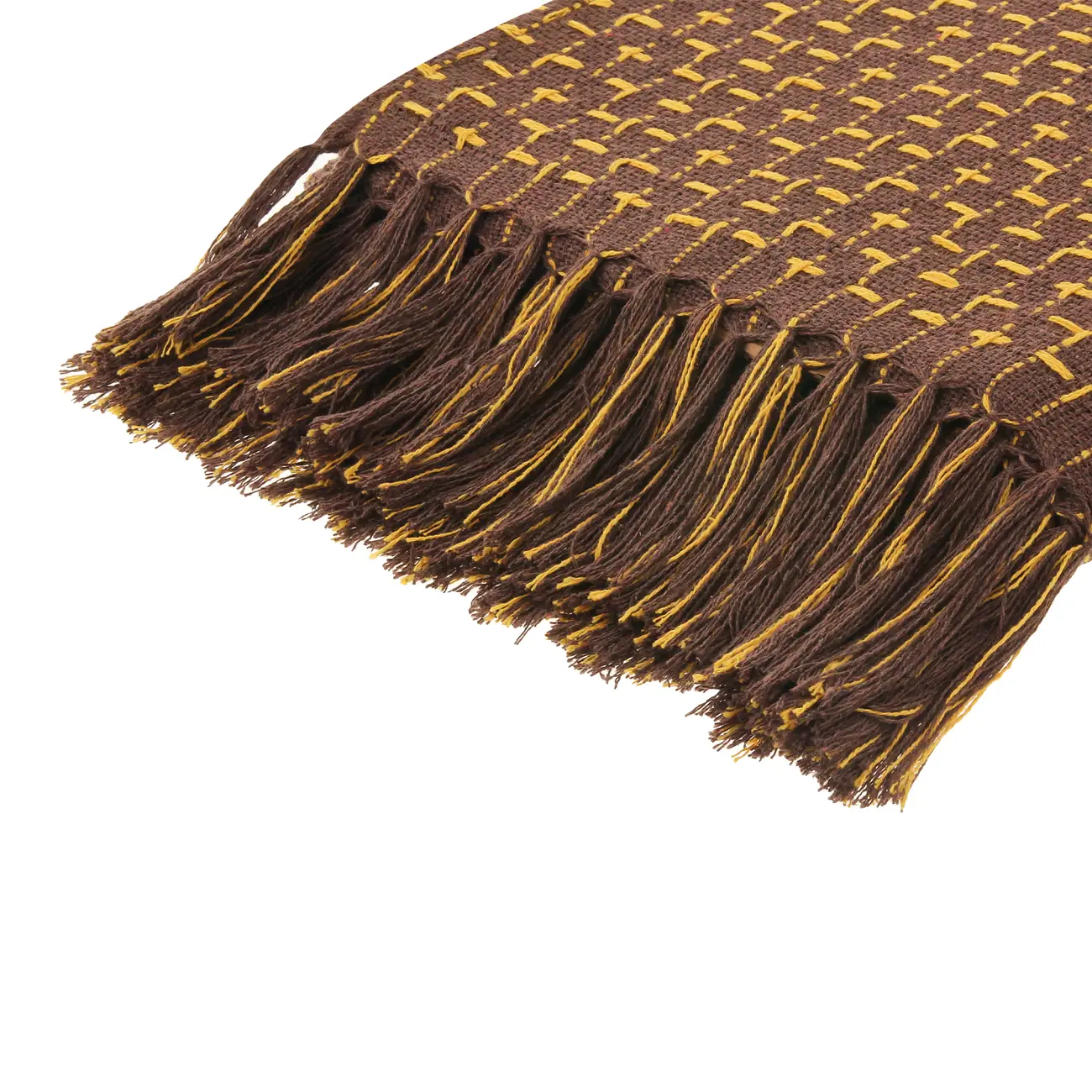 MANTA PARA SOFÁ 1,20 M X 1,60 M MONTANA - MARROM DE LEI/AMARELO HANBAR - Foto 4