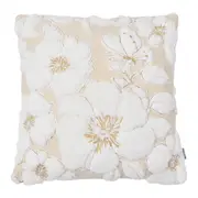 CAPA PARA ALMOFADA 45 CM X 45 CM FLOR DE ALGODÃO - OFF WHITE/ARGILA CRUA - Foto 1