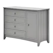 CÔMODA 4 GAVETAS/1 PORTA 1,22 M X 50 CM MON DIEU - GRIS BRULÉ - Foto 2