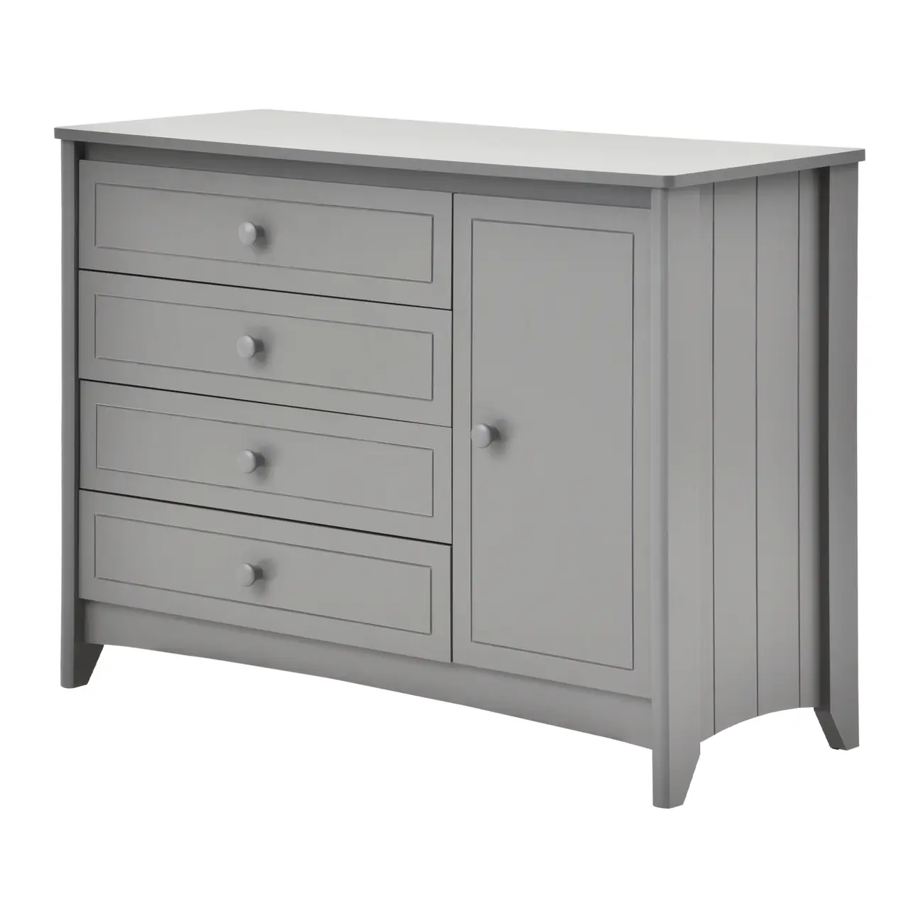 CÔMODA 4 GAVETAS/1 PORTA 1,22 M X 50 CM MON DIEU - GRIS BRULÉ - Foto 2