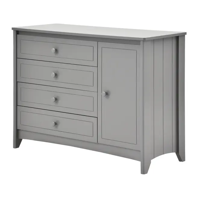CÔMODA 4 GAVETAS/1 PORTA 1,22 M X 50 CM MON DIEU - GRIS BRULÉ - Foto 2