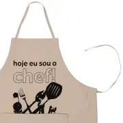 AVENTAL HOJE EU SOU O CHEF - CAMELO/PRETO - Foto 2