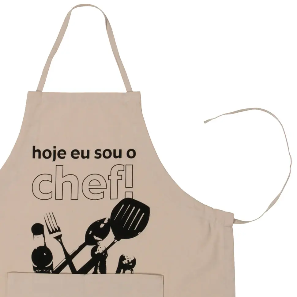 AVENTAL HOJE EU SOU O CHEF - CAMELO/PRETO - Foto 2