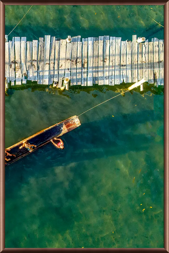 QUADRO À BEIRA II 80 CM X 1,20 M - CAPPUCCINO/MULTICOR - Foto 1