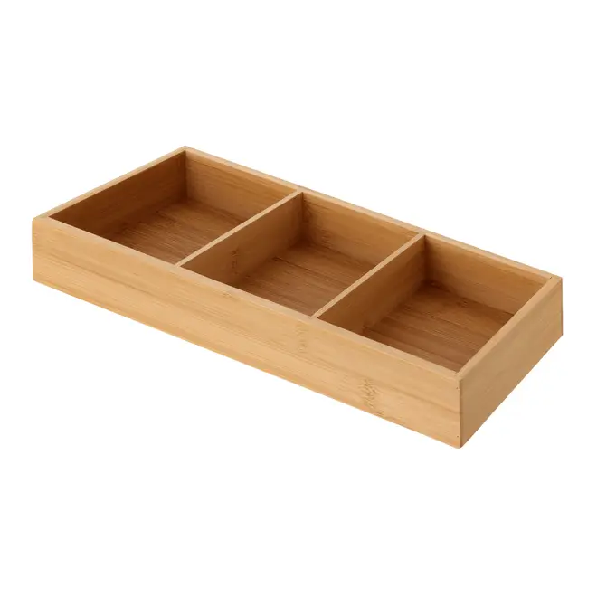 ORGANIZADOR 38 CM X 15 CM 3 DIVISÓRIAS BAMBOO - BAMBU - Foto 4