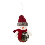 PINGENTE BONECO DE NEVE FOFO BORDAR, AMAR E CELEBRAR - VERMELHO/BRANCO - Foto 1