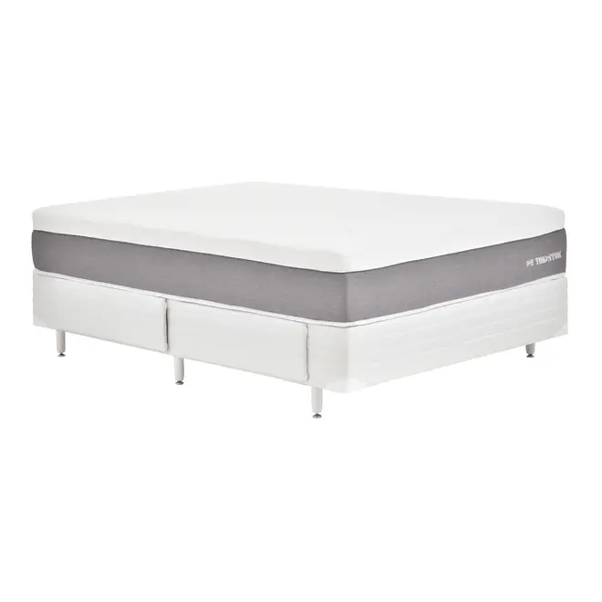 CAMA BOX CASAL 138 C/GAV TATOU LÁTEX/MAX - CINZA/BRANCO - Foto 2