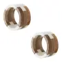 ARGOLA PARA GUARDANAPO CONJUNTO COM 2 PEÇAS MANGO - CASTANHO/OFF WHITE - Foto 3