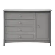CÔMODA 4 GAVETAS/1 PORTA 1,22 M X 50 CM MON DIEU - GRIS BRULÉ - Foto 1