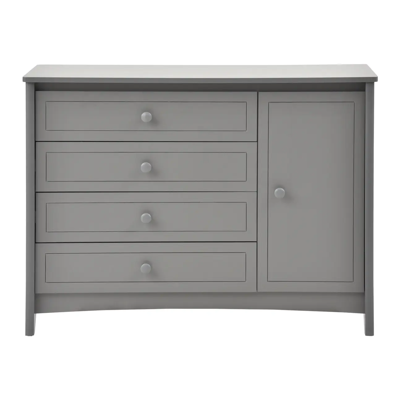 CÔMODA 4 GAVETAS/1 PORTA 1,22 M X 50 CM MON DIEU - GRIS BRULÉ - Foto 1