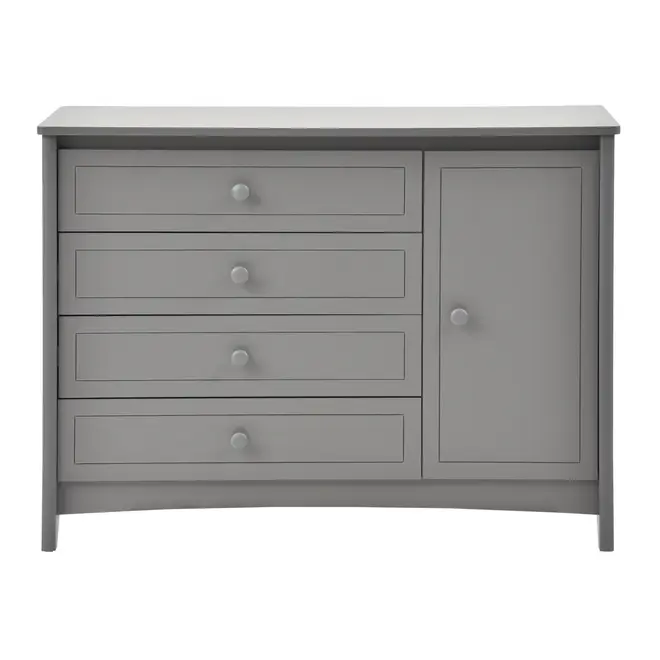 CÔMODA 4 GAVETAS/1 PORTA 1,22 M X 50 CM MON DIEU - GRIS BRULÉ - Foto 1