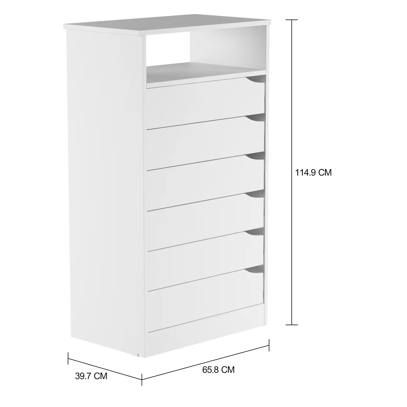CÔMODA 6 GAVETAS 65 CM X 39 CM WINK - BRANCO - Foto 9