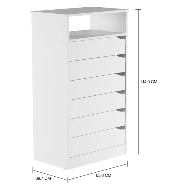 CÔMODA 6 GAVETAS 65 CM X 39 CM WINK - BRANCO - Foto 9