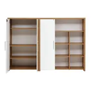CONJUNTO ARMÁRIO 3 PORTAS C/ESTANTE BOSS - OAK TAMMI/BRANCO - Foto 2