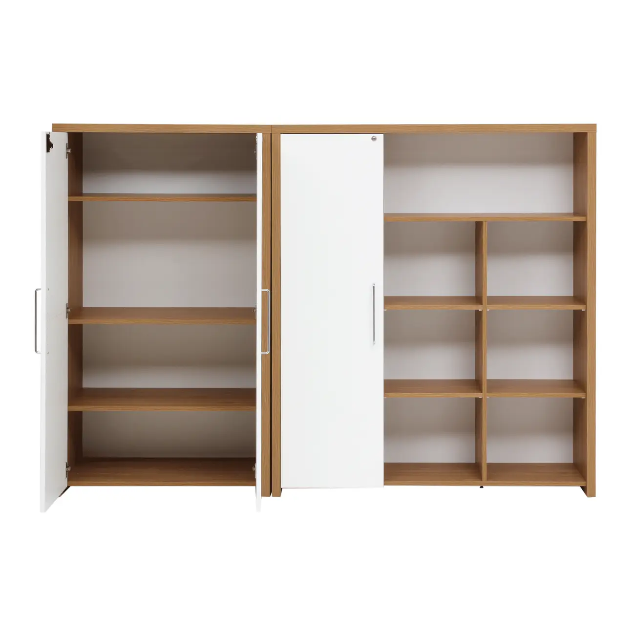 CONJUNTO ARMÁRIO 3 PORTAS C/ESTANTE BOSS - OAK TAMMI/BRANCO - Foto 2