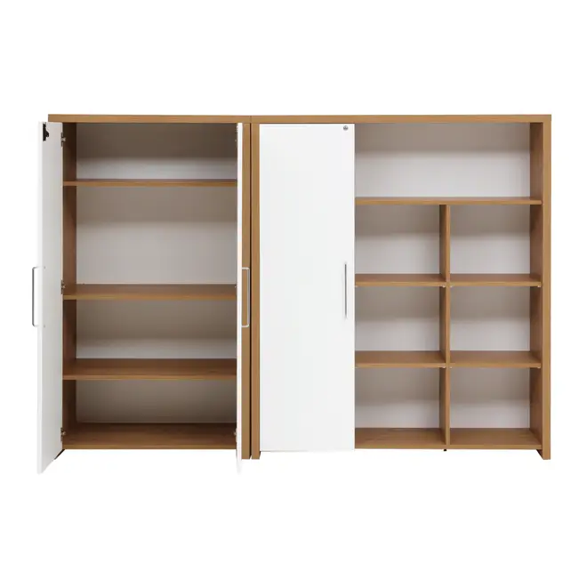CONJUNTO ARMÁRIO 3 PORTAS C/ESTANTE BOSS - OAK TAMMI/BRANCO - Foto 2