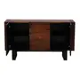 BUFFET 3 PORTAS 1,35 M X 40 CM NIARA - NOZES RÚSTICO/PRETO - Foto 3