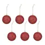 KIT COM 6 PINGENTES BOLAS TEXTURIZADA HOHO HOME - VERMELHO - Foto 1
