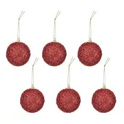 KIT COM 6 PINGENTES BOLAS TEXTURIZADA HOHO HOME - VERMELHO - Foto 1