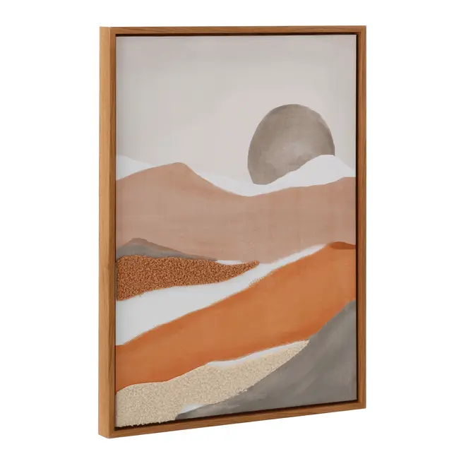 QUADRO 60 CM X 45 CM DESERT DUNES - MADEIRA/ARGILA CRUA - Foto 2