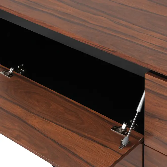 BUFFET 4 PORTAS BASCULANTES 1,60 M X 45 CM HEPTA - PAU FERRO/PRETO - Foto 12